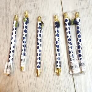 6 - Polka Dot Pens with Gold Accents